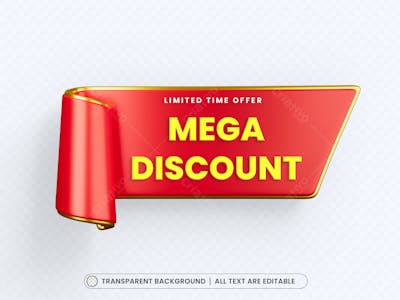 Mega Discount Red Tag With Editable Text