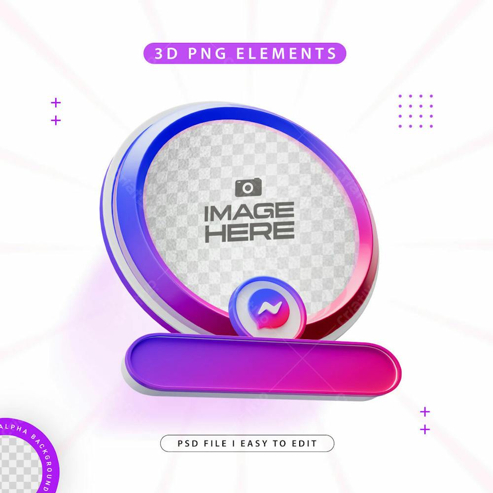 Messenger Join Us Banner Element Icon Isolated 3D Render