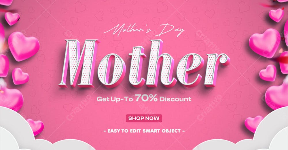 Mother&#39;S Day Sale Advertising Social Media Banner Template With Editable Text Effect