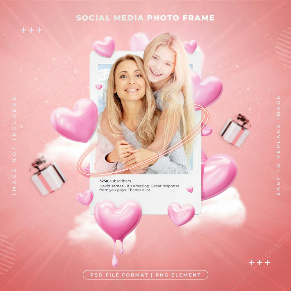 Mothers Day Social Media Photo Frame 3D Render Illustration