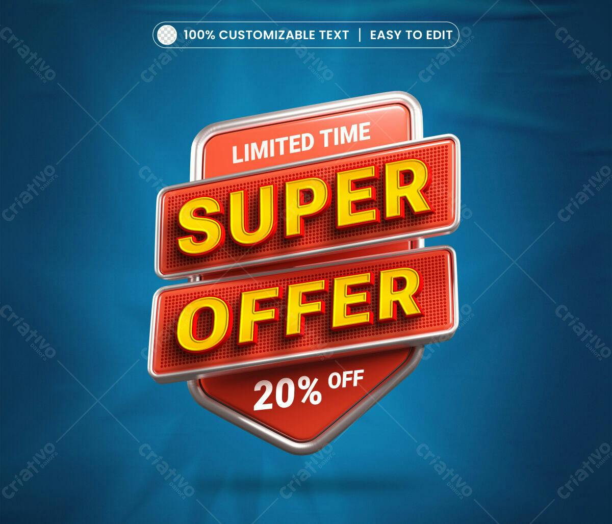 Banner Super Oferta 20% OFF PSD Editável