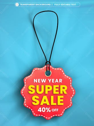 New year super sale discount tag promotion template