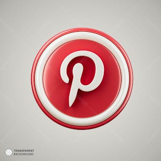 Pinterest logo 3d social media icon isolated