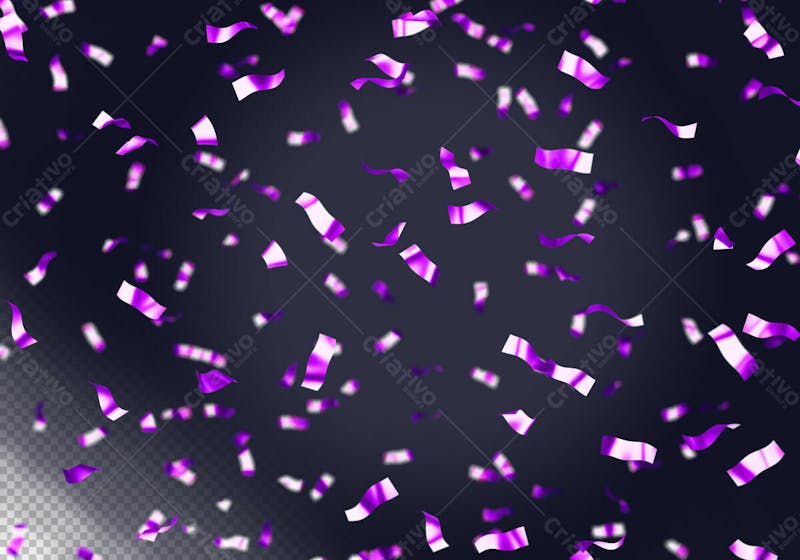 Purple confetti for decorations isolated 3d render