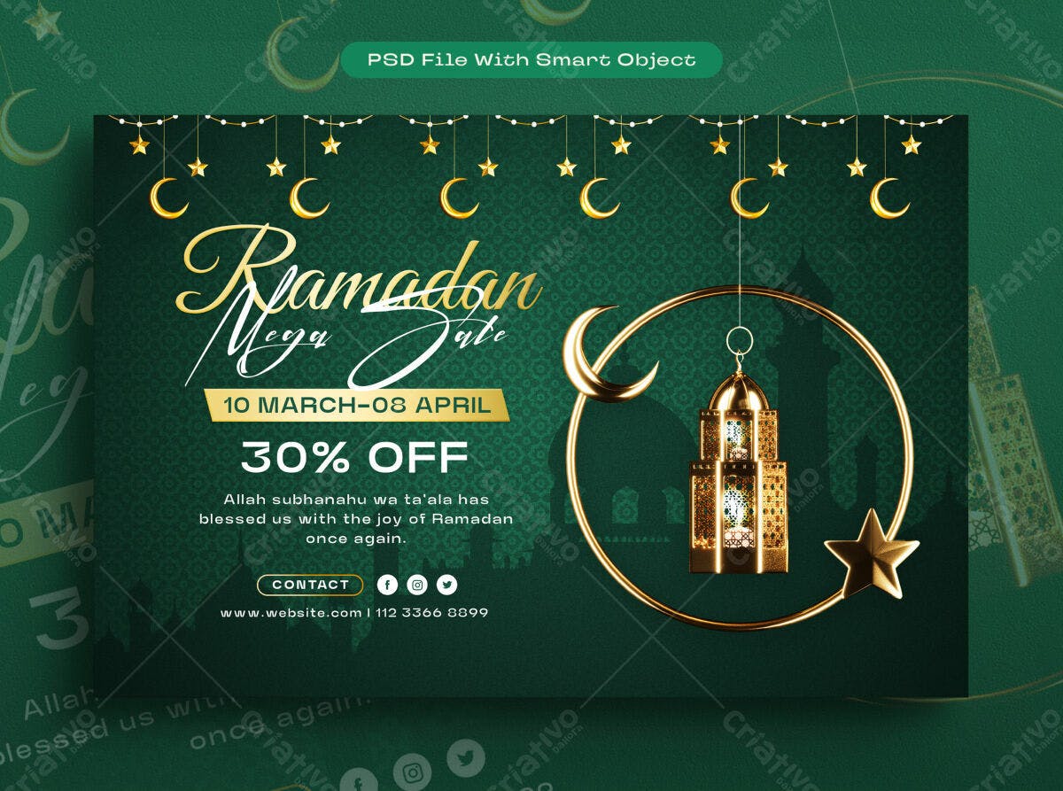 Flyer Ramadan Mega Sale PSD Editável