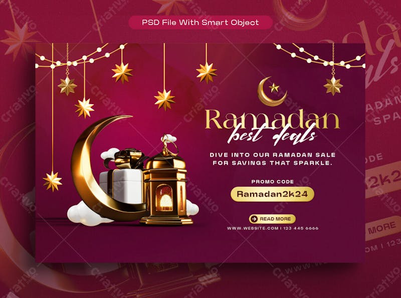 Ramadan kareem promotion sale banner discount template