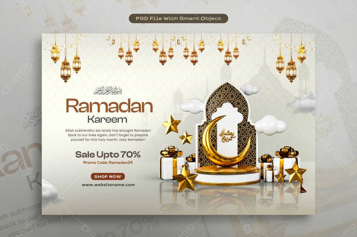 Banner Ramadan Kareem PSD Editável