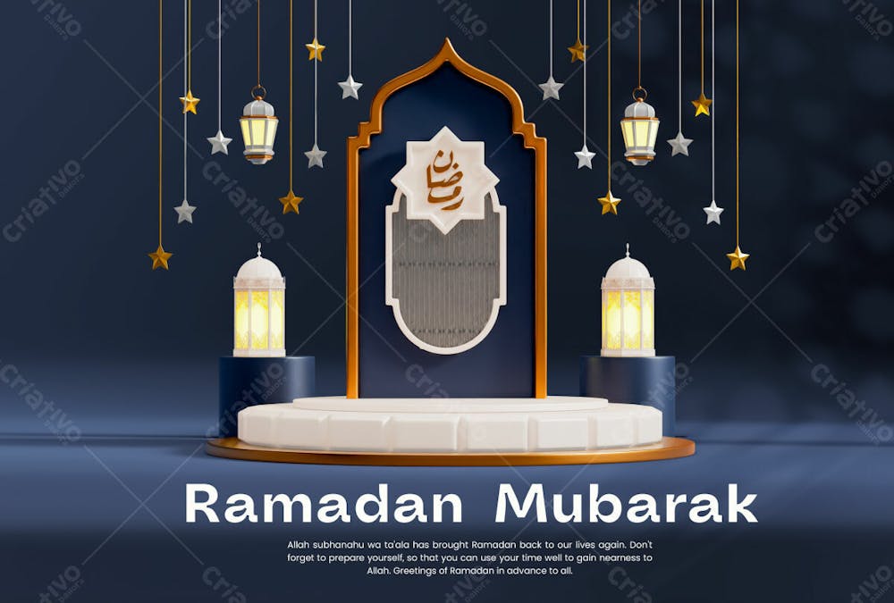 Ramadan Mubarak 3D Banner Design Template