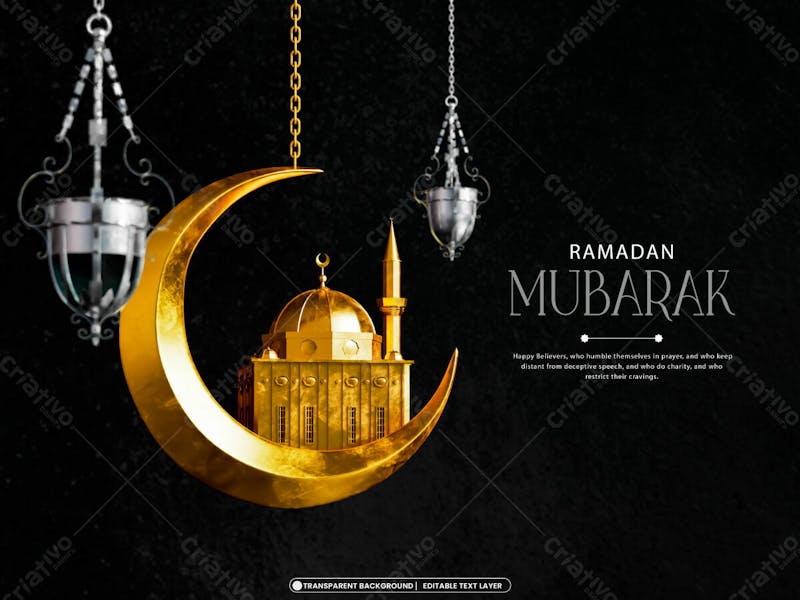 Ramadan mubarak islamic greetings banner template