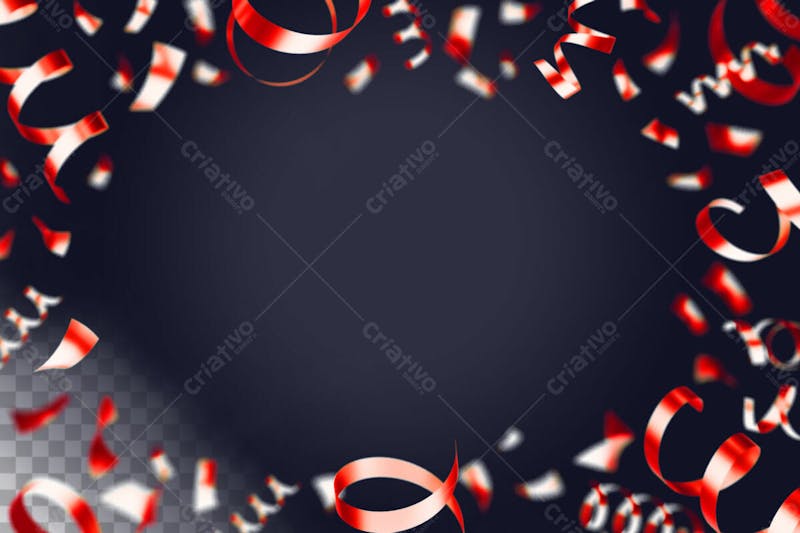 Red confetti for decorations isolated 3d render