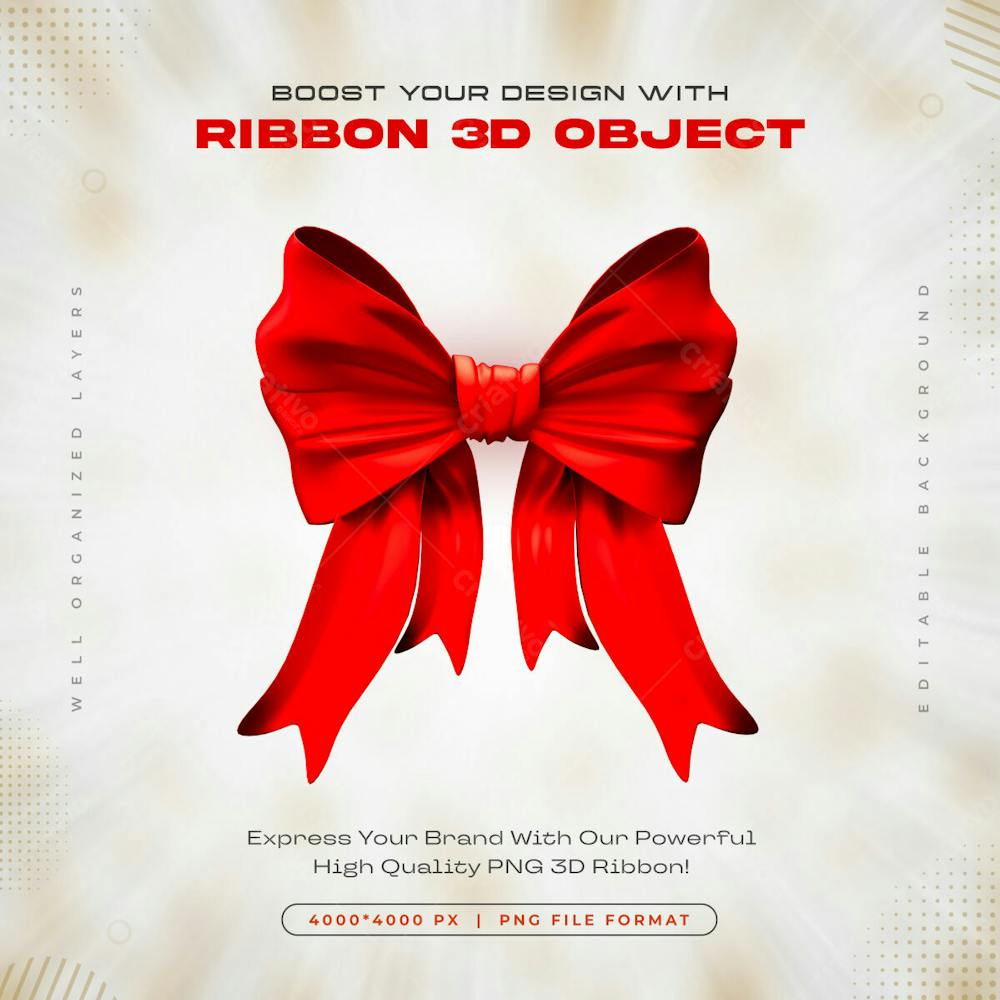 Red Ribbon Icon Isolated 3D Render Illustration