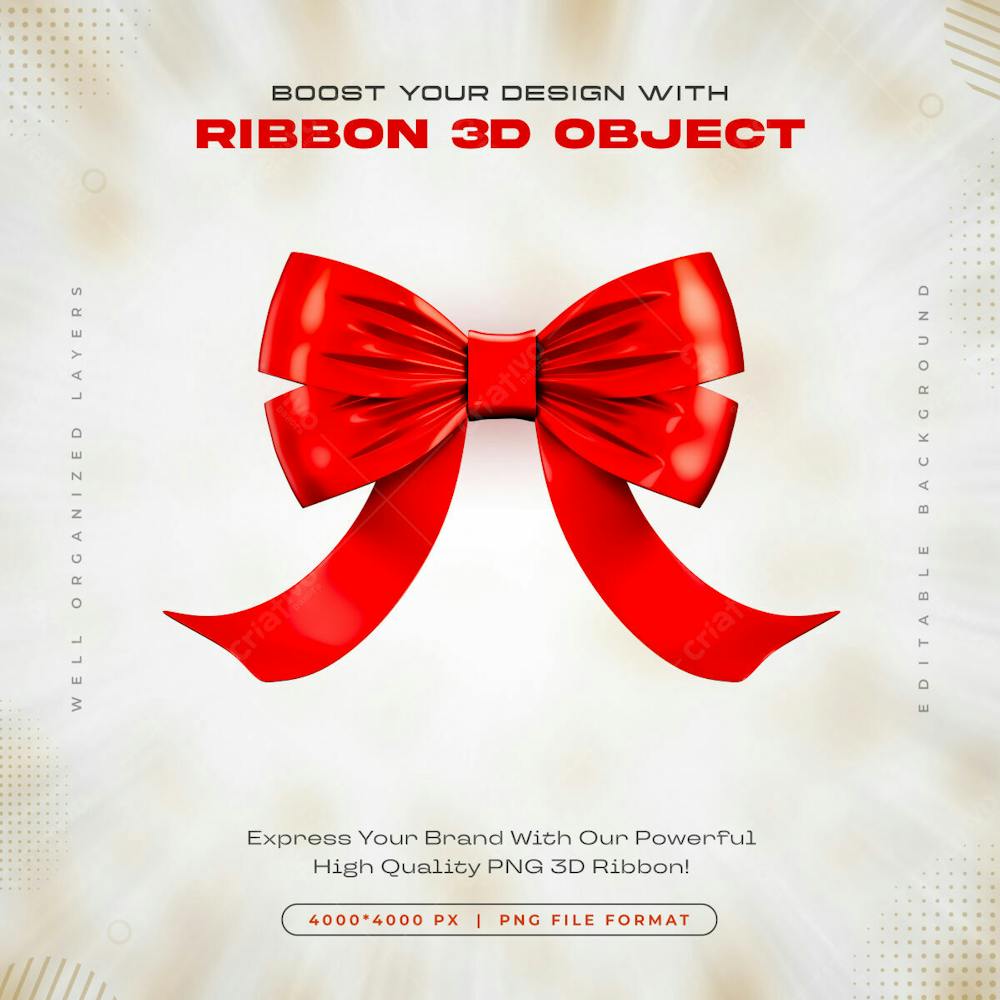 Red Ribbon Icon Isolated 3D Render Illustration