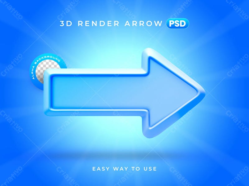Right arrow icon isolated 3d render illustration
