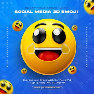 Sad emoji icon isolated 3d render illustration