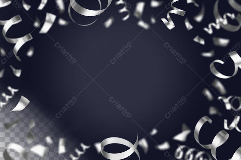 Silver confetti for decorations isolated 3d render