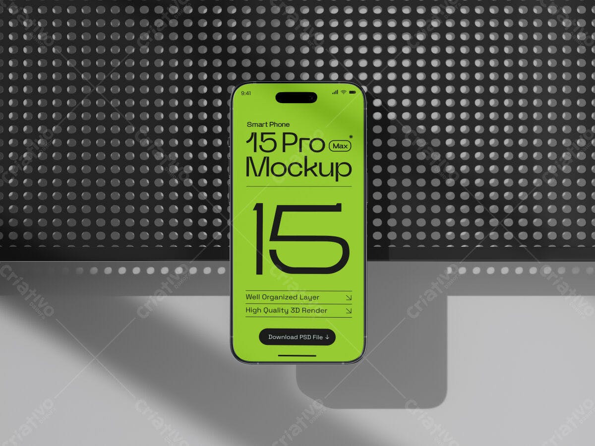 Mockup Smartphone iPhone 15 Pro PSD Editável