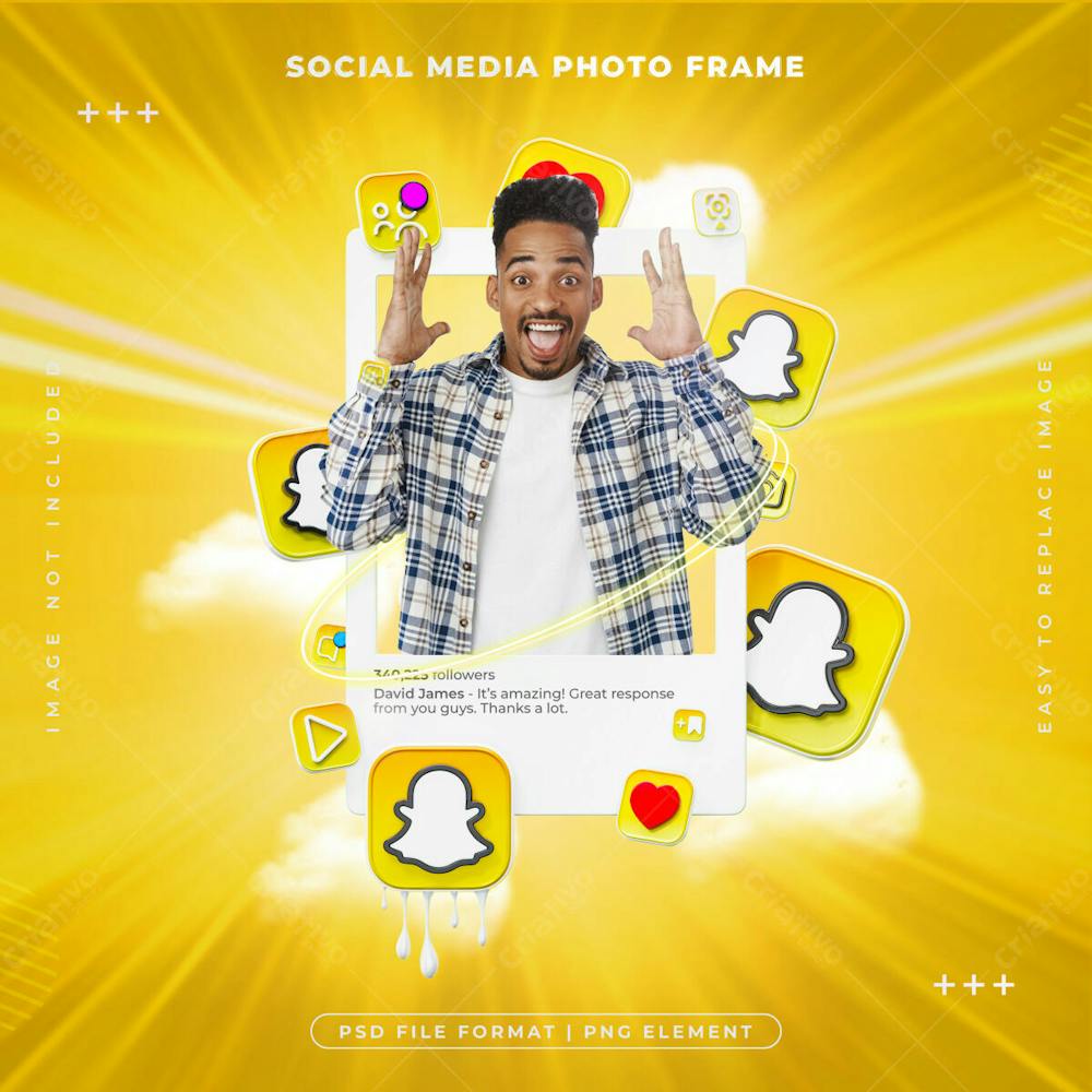 Social Media Snapchat Post Frame Isolated 3D Rendering