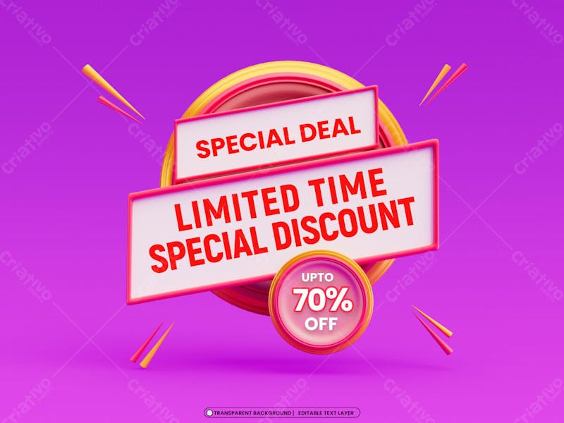 Special discount 3d promotion banner design template