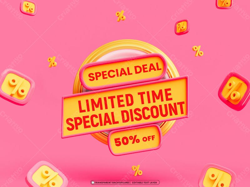 Special discount 3d promotion banner design template