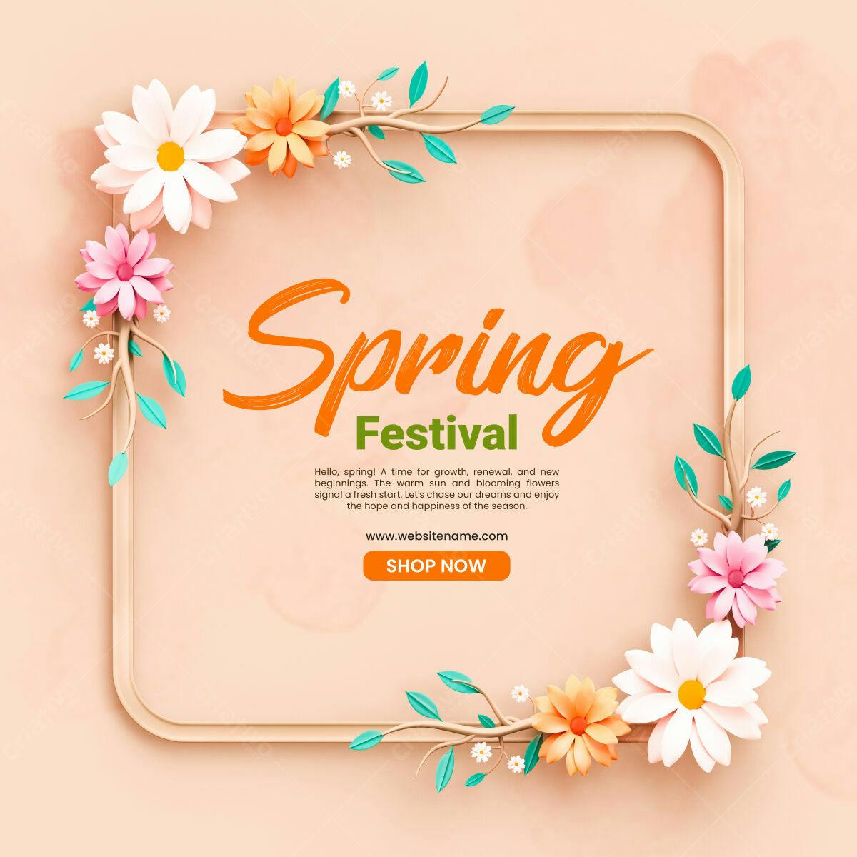 Flyer para Festival da Primavera PSD Editável