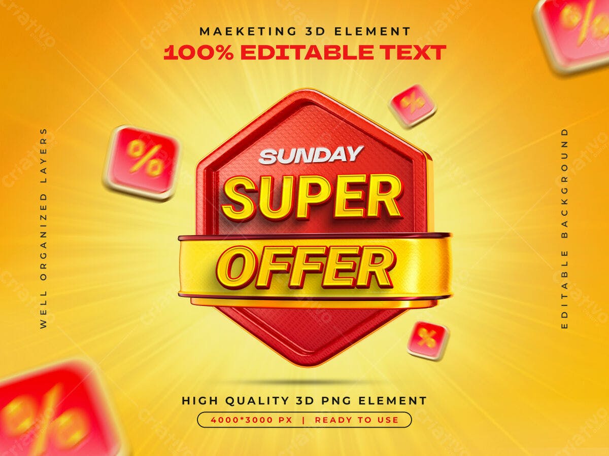 Banner Super Oferta de Domingo PSD Editável