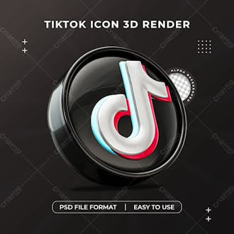 Tiktok logo icon isolated 3d render illustration