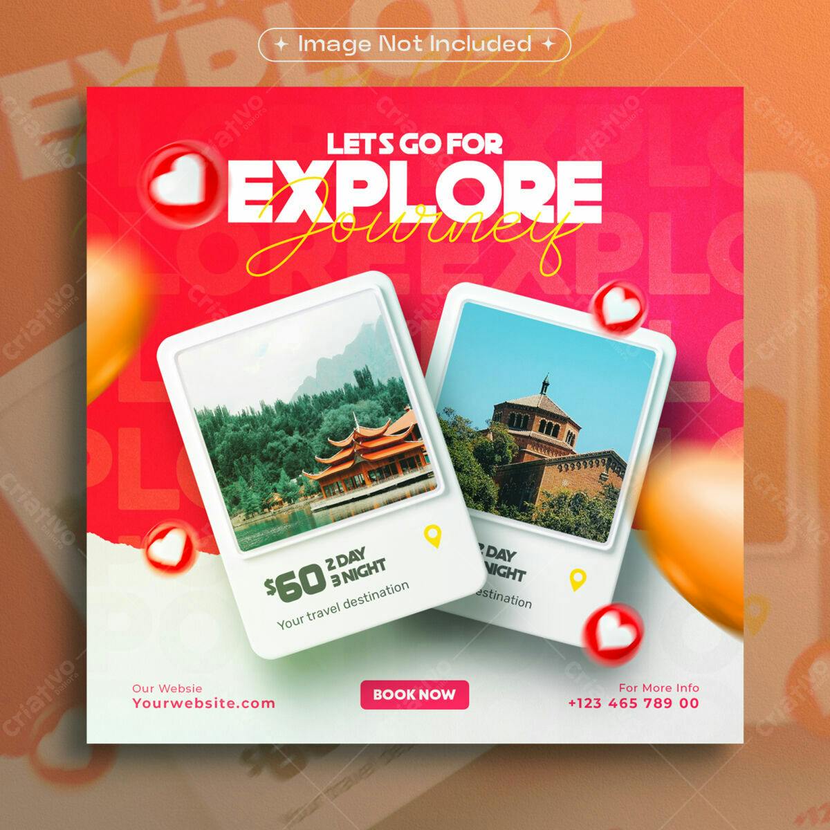 Post para Promoção de Viagem PSD Editável