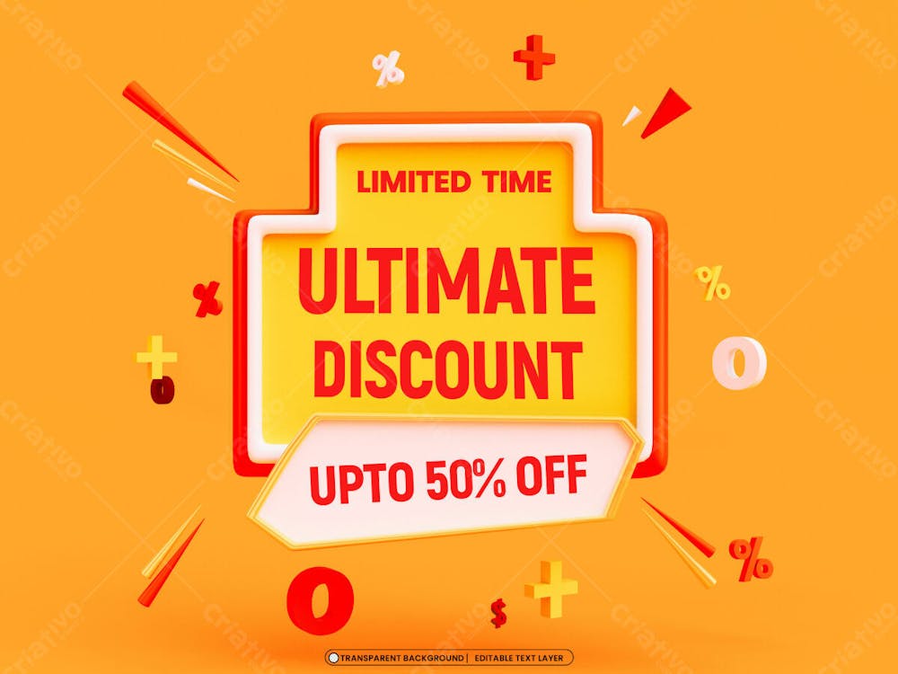 Ultimate Discount 3D Promotion Banner Design Template