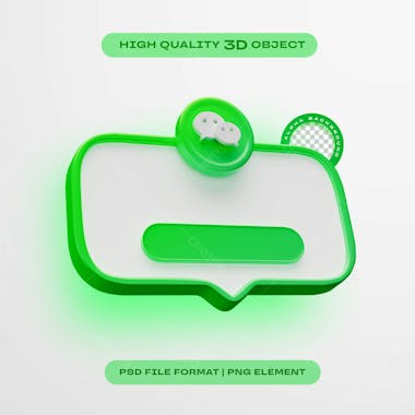 Wechat follow us banner element icon isolated 3d render