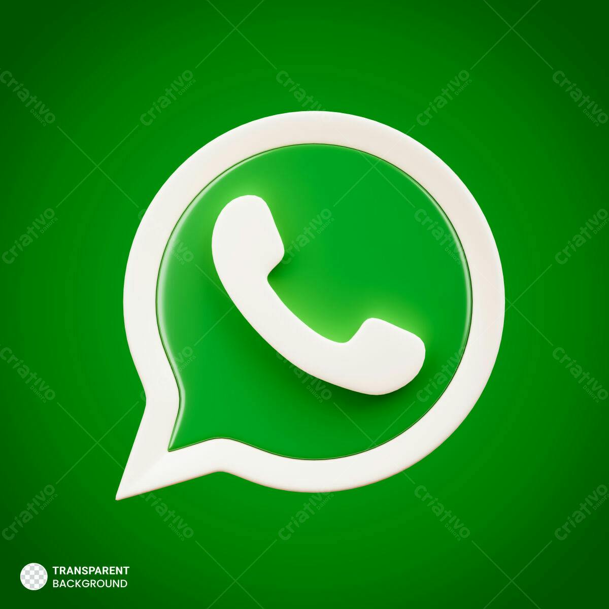 Ícone WhatsApp Verde PSD Editável