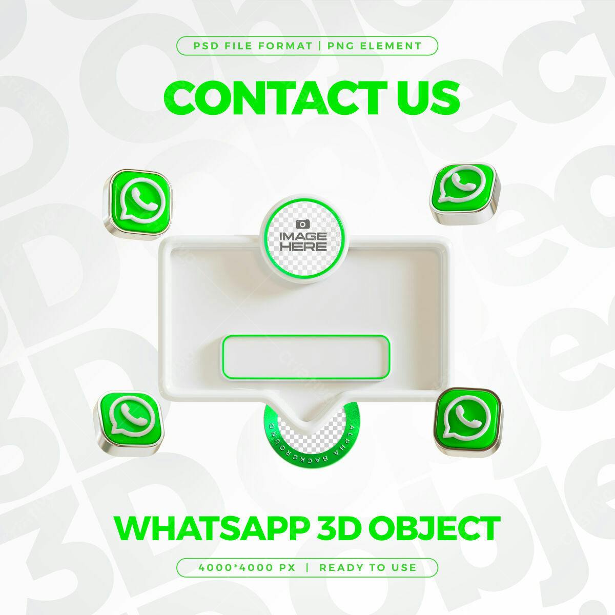 Banner WhatsApp 3D PSD Editável