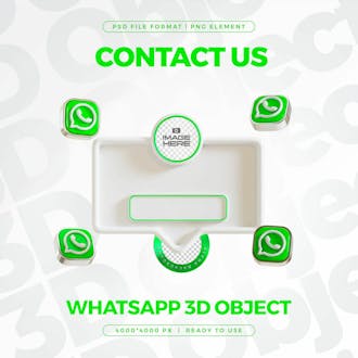 Whatsapp contact us banner element icon isolated 3d render