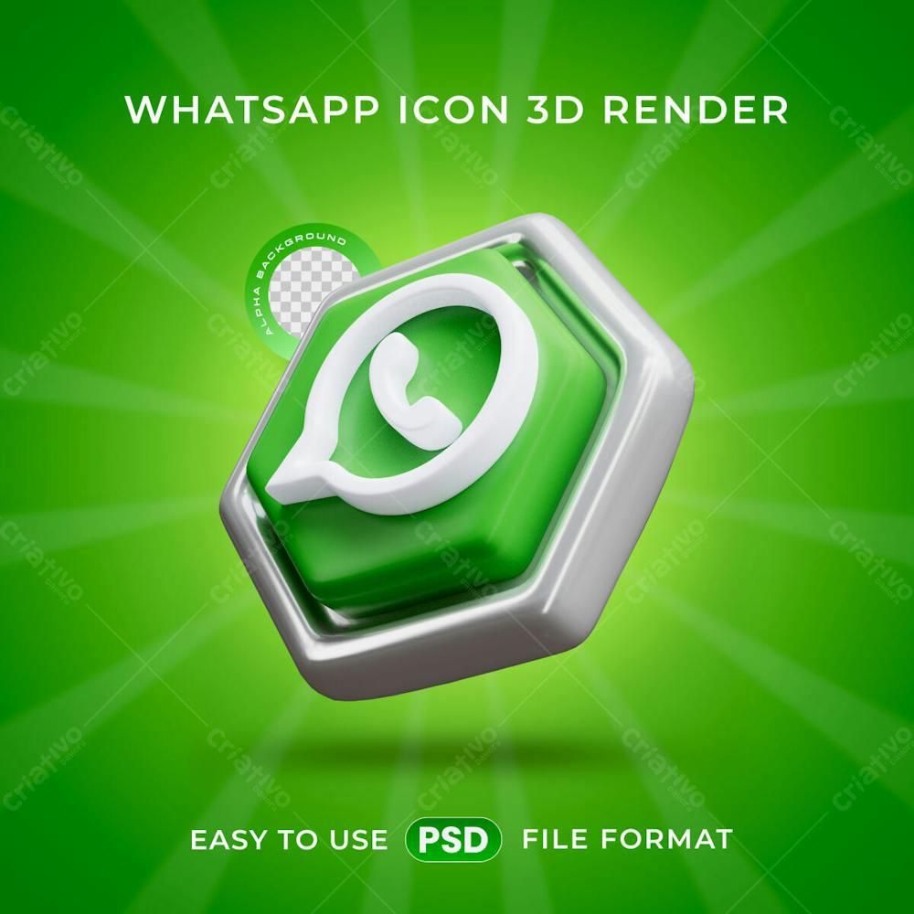 Whatsapp Logo Icon Isolated 3D Render Illustration