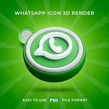 Whatsapp logo icon isolated 3d render illustration