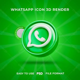Whatsapp logo icon isolated 3d render illustration 5