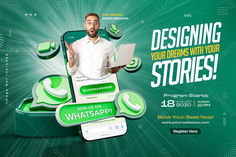 Whatsapp social media marketing banner for business promotion design template