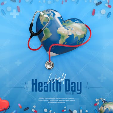 World health day social media post template