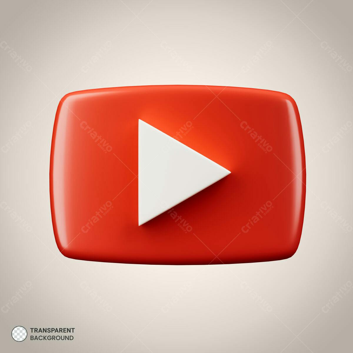 Botão Play Vermelho PSD Editável
