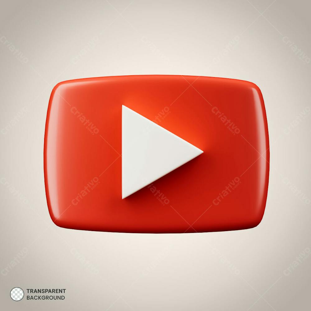 Youtube Logo Icon Isolated 3D Render Illustration