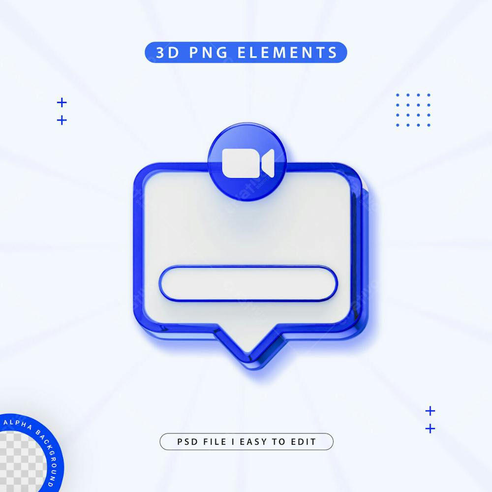 Zoom Follow Us Banner Element Icon Isolated 3D Render