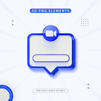 Zoom follow us banner element icon isolated 3d render