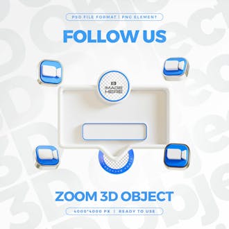 Zoom join now banner element icon isolated 3d render