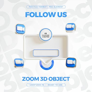 Zoom join now banner element icon isolated 3d render