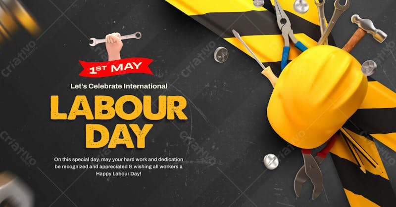 1st may labour day social media banner design template
