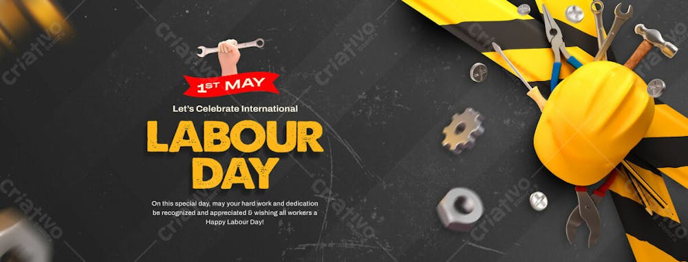 1St May Labour Day Social Media Cover Design Template