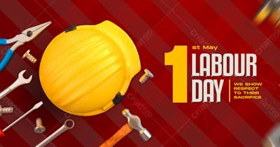 1St May Labour Day Social Media Banner Design Template 2