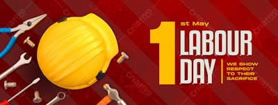 1St May Labour Day Social Media Cover Design Template 3