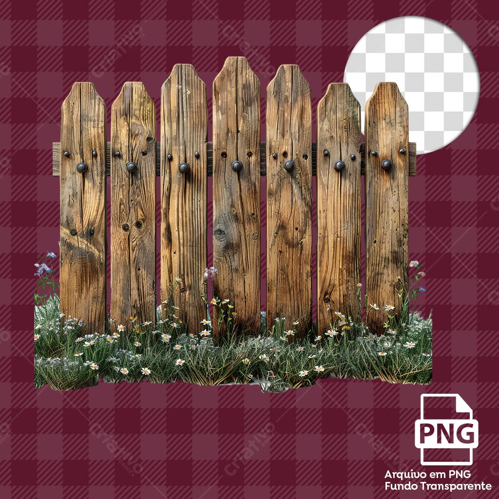 Cercado de madeira PNG com fundo transparente