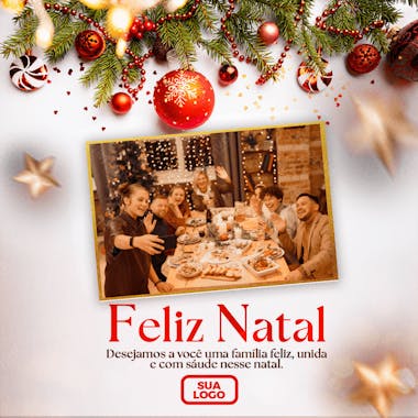 Feliz natal, desejamos a você uma família feliz