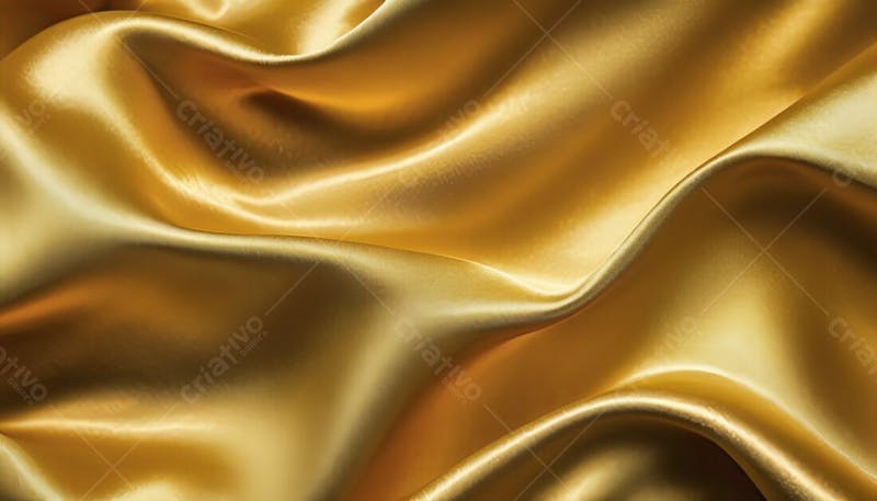 Elegante e refinado tecido de cetim dourado em close textura em alta definição